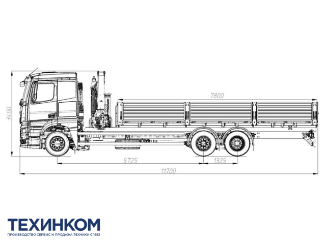 Фото №1: Бортовой автомобиль KAMAZ-65658-1764-49 с КМУ Палфингер Инман ИМ-240N (мод. 7590-352344-49)