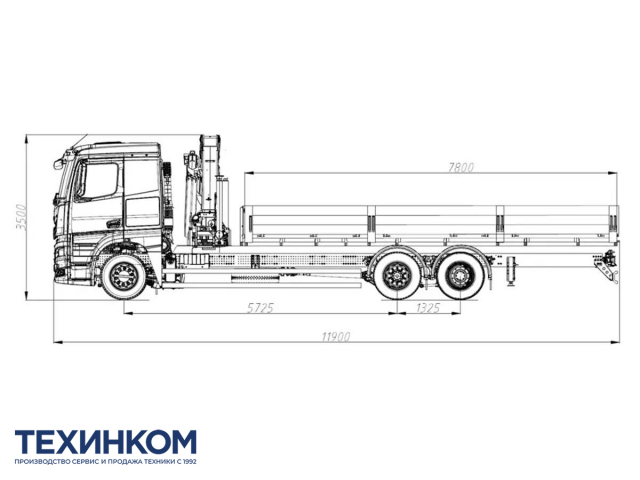 Фото №2: Бортовой автомобиль KAMAZ-65658-1764-49 с КМУ Палфингер Инман ИМ-320 (мод. 7590-118444-49)