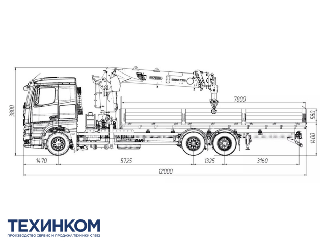 Фото №1: Бортовой автомобиль KAMAZ-65658-1764-49 с КМУ Палфингер Инман ИТ-200 (мод. 7590-353944-49)
