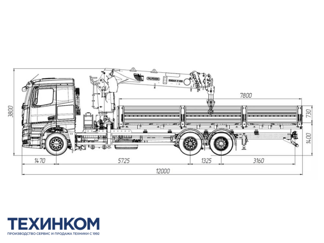 Фото №1: Бортовой автомобиль KAMAZ-65658-1764-49 с КМУ Палфингер Инман ИТ-200 (мод. 7590-354044-49)