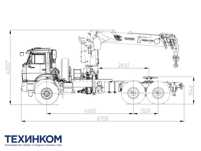 Фото №1: Седельный тягач KAMAZ-43118-2095-48 с КМУ Палфингер Инман ИТ-200 (мод. 659102-35275В-48)
