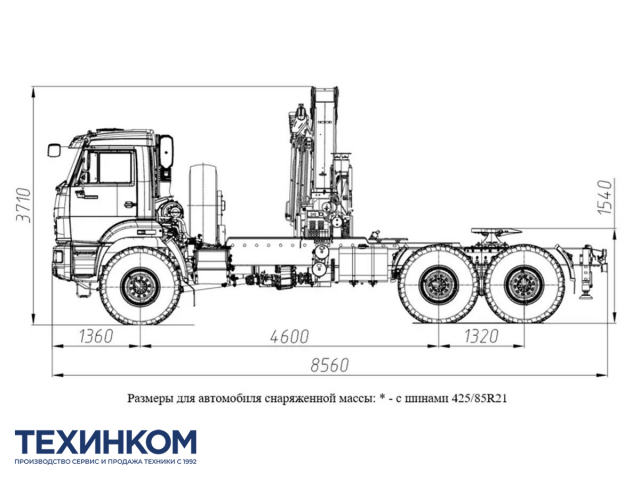 Фото №1: Седельный тягач KAMAZ-43118-2095-48 с КМУ Палфингер Инман ИМ-320С (мод. 659102-35125В-48)