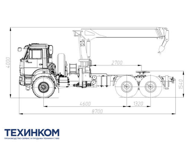 Фото №1: Седельный тягач KAMAZ-43118-2095-48 с КМУ Kanglim 1256 (мод. 659102-12225В-48)