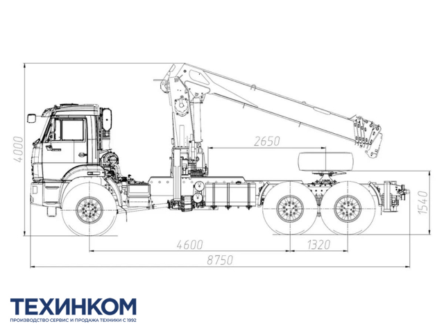 Фото №1: Седельный тягач KAMAZ-43118-2095-48 с КМУ Horyong HRS-216 + БУР 360 мм (мод. 659102-16125B-48)