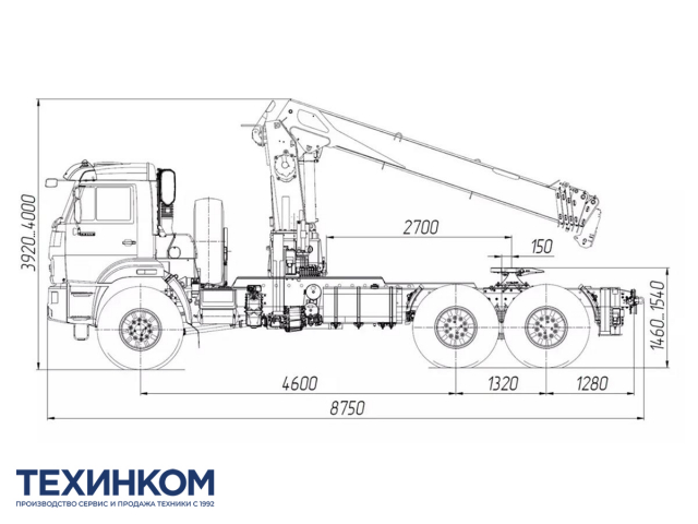 Фото №1: Седельный тягач KAMAZ-43118-3027-48 с КМУ Horyong HRS-216 (мод. 659102-16099А-48)