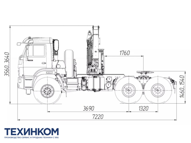 Фото №1: Седельный тягач KAMAZ-43118-3027-48 с КМУ Палфингер Инман ИМ-150N (мод. 659102-11737А-48)