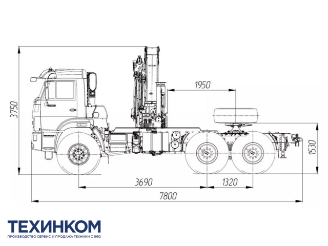 Фото №1: Седельный тягач KAMAZ-43118-3027-48 с КМУ Палфингер Инман ИМ-320С (мод. 659102-35162С-48)