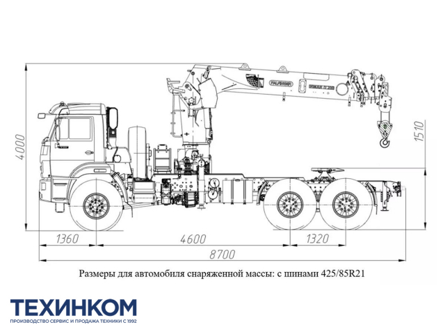 Фото №1: Седельный тягач KAMAZ-43118-3027-48 с КМУ Палфингер Инман ИТ-200 (мод. 659102-35277А-48)
