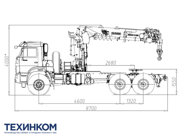 Фото №1: Седельный тягач KAMAZ-43118-3027-48 с КМУ Палфингер Инман ИТ-200 + БУР 350 мм (мод. 659102-35417A-48)