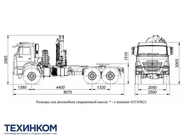 Фото №1: Седельный тягач KAMAZ-43118-23027-50 с КМУ Палфингер Инман ИМ-150N (мод. 659102-33541-50)