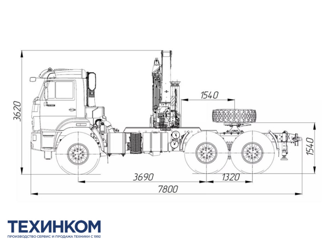 Фото №1: Седельный тягач KAMAZ-43118-23027-50 с КМУ Палфингер Инман ИМ-240N (мод. 659102-35149В-50)