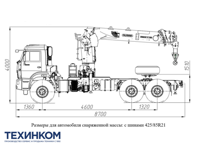 Фото №1: Седельный тягач KAMAZ-43118-23027-50 с КМУ Палфингер Инман ИТ-200 (мод. 659102-352741-50)