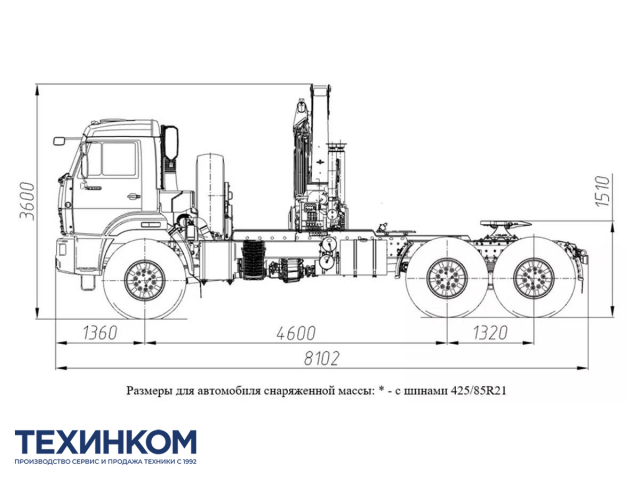 Фото №1: Седельный тягач KAMAZ-43118-73094-50 с КМУ Палфингер Инман ИМ-240N (мод. 659102-350492-50)