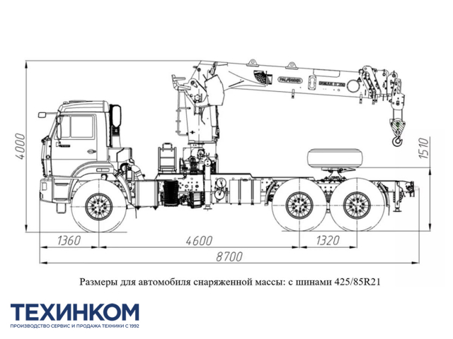 Фото №1: Седельный тягач KAMAZ-43118-73094-50 с КМУ Палфингер Инман ИТ-200 (мод. 659102-352792-50)
