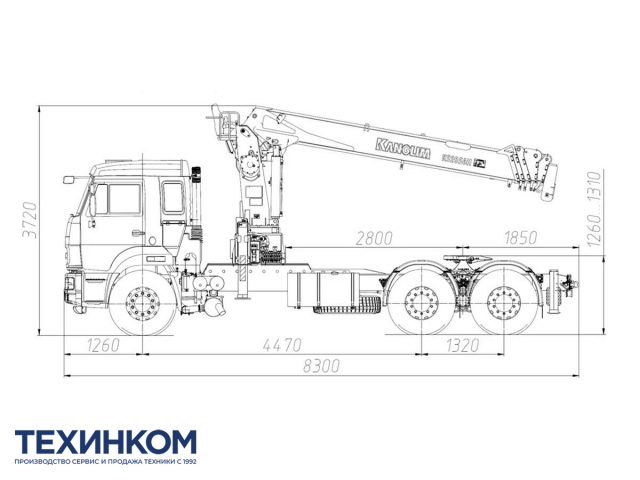 Фото №1: Седельный тягач KAMAZ-65115-3094-48 с КМУ Kanglim 2056 (мод. 659002-128923-48)