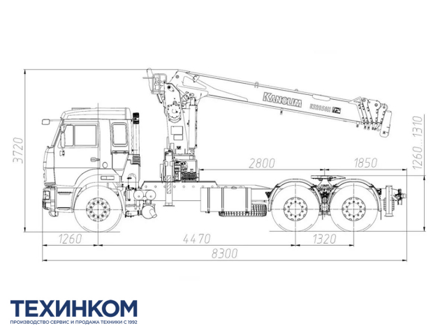 Фото №1: Седельный тягач KAMAZ-65115-4094-56 с КМУ Kanglim 2056 (мод. 659002-128950-56)