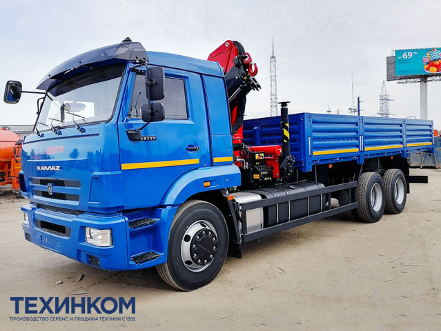 Фото №1: Бортовой автомобиль KAMAZ-65117-3010-48 с КМУ Палфингер Инман ИМ-150N (арт. 6590-33521-48)