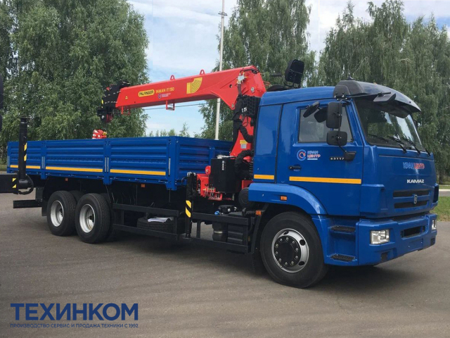 Фото №1: Бортовой автомобиль KAMAZ-65117-3010-48 с КМУ Палфингер Инман ИТ-150 (арт. 6590-110921-48)