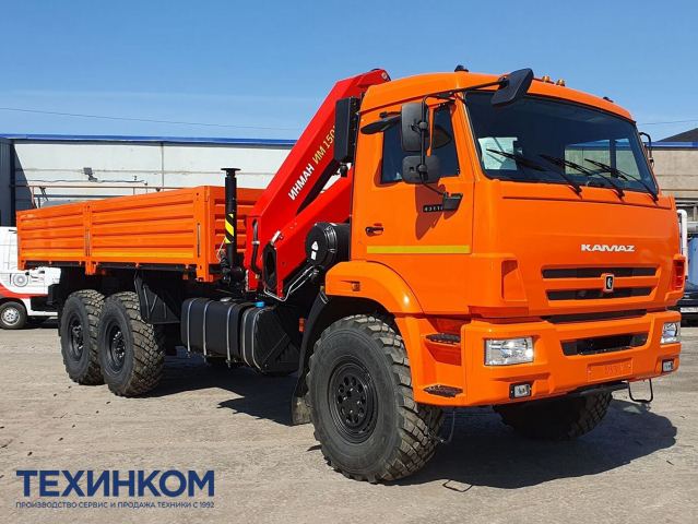 Фото №1: Бортовой автомобиль KAMAZ-43118-73094-50 с КМУ Палфингер Инман ИМ-150N (арт. 6591-33591-50)