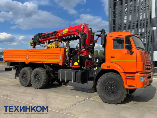 Фото №1: Бортовой автомобиль KAMAZ-43118-73094-50 с КМУ Палфингер Инман ИТ-200 + бур + люлька (мод. 6591-1116591-50)